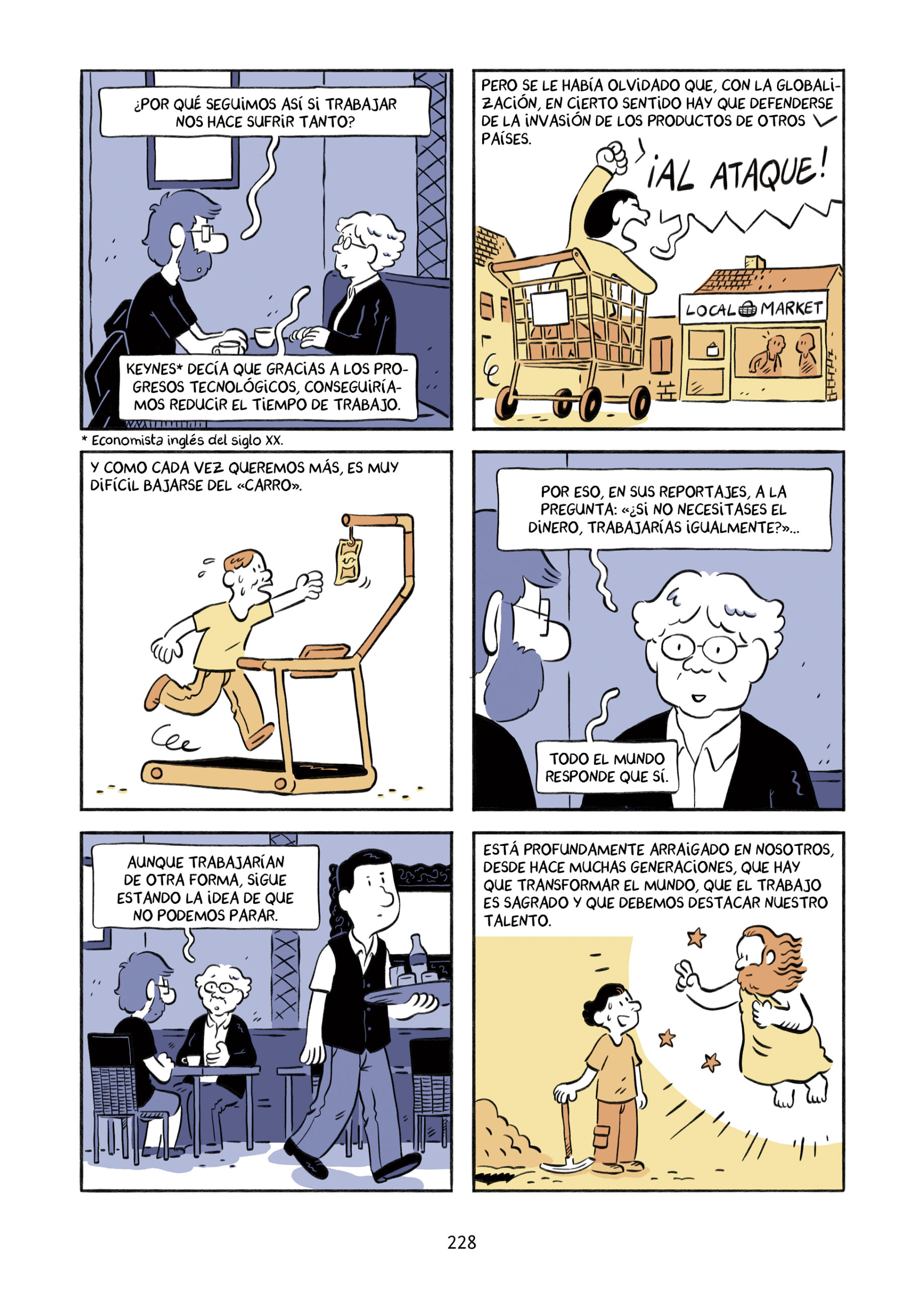 Unas viñetas del cómic 'Trabajar y vivir', de Fabien Toulmé. Garbuix Books