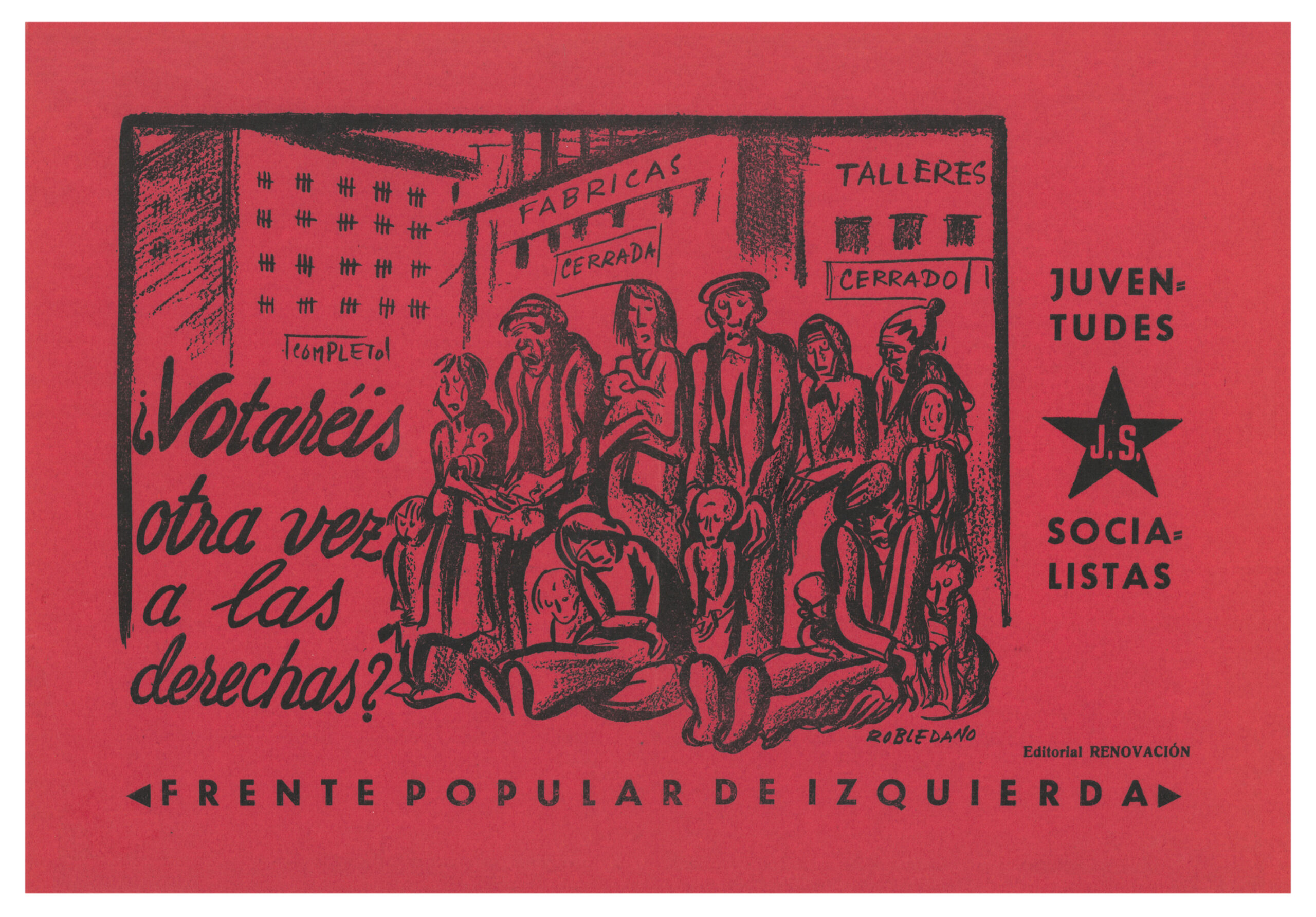 Cartel de José Robledano para las Juventudes Socialistas.