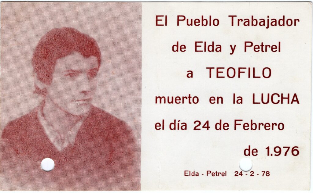 Recordatorio de Teófilo del Valle.- Cedida