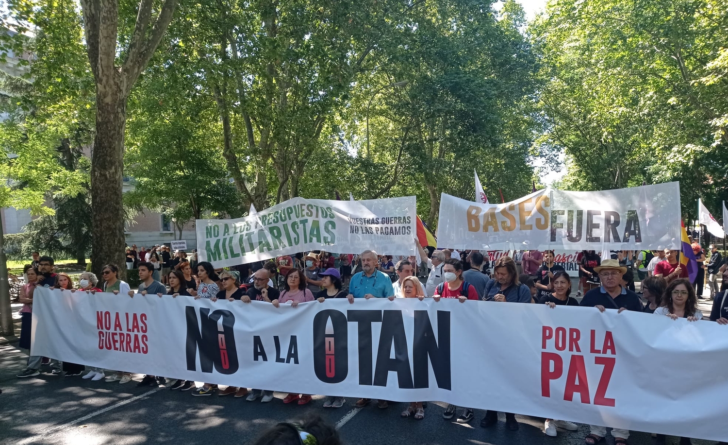 Marcha contra la OTAN en junio de 2022 en Madrid.- Confederaci&oacute;n Intersindical