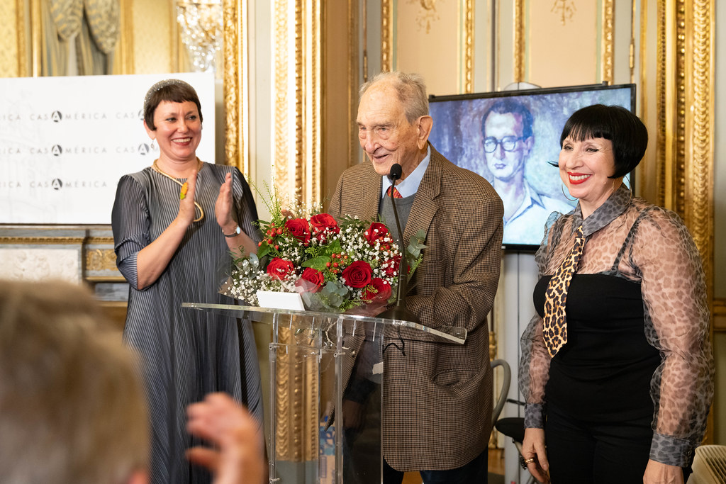 S&aacute;nchez-Albornoz en un homenaje en la Casa de Am&eacute;rica por sus 100 a&ntilde;os.-&nbsp;Casa de Am&eacute;rica