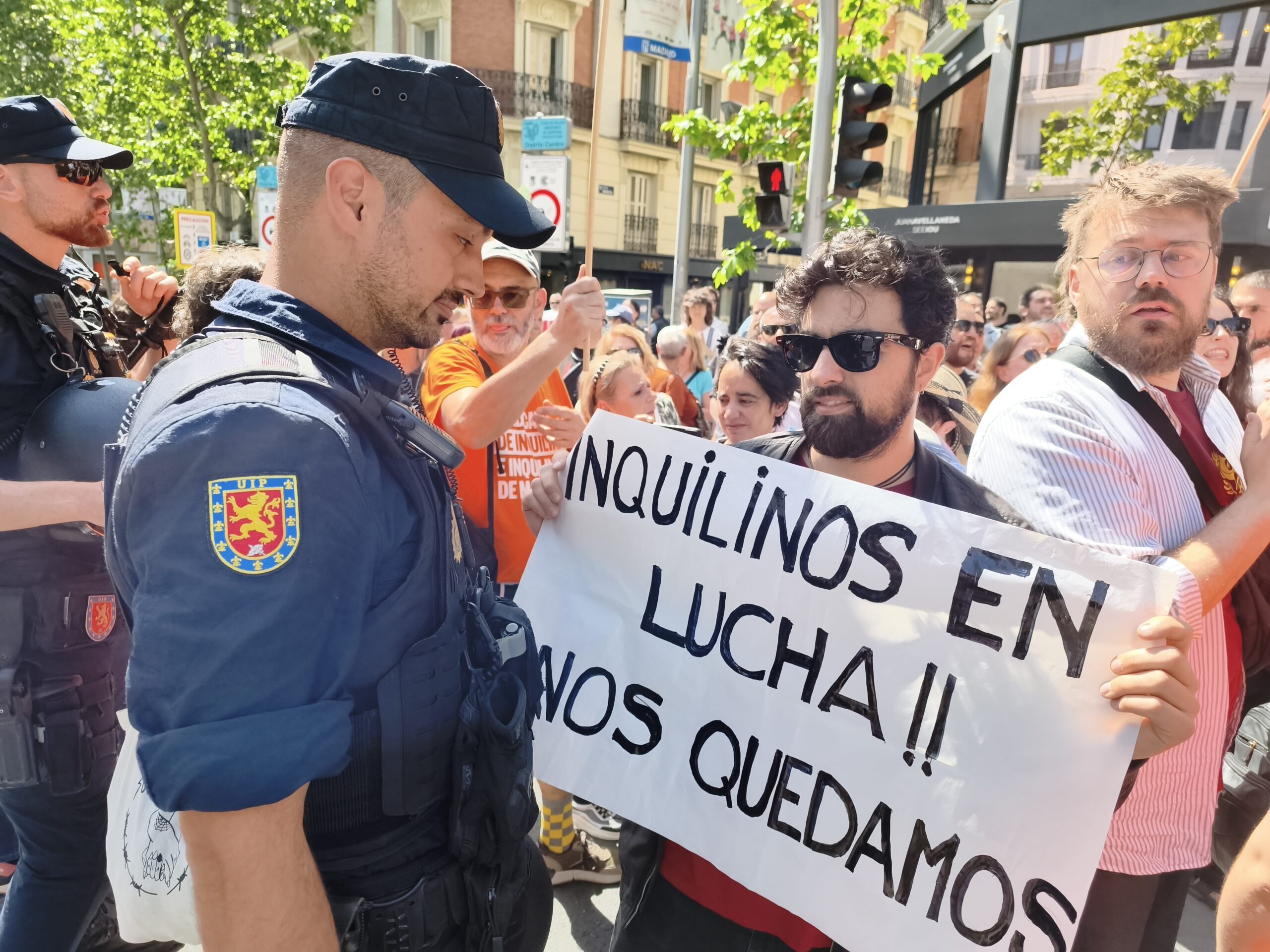 Manifestaci&oacute;n de activistas por la Vivienda en G&eacute;nova.- Guillermo Mart&iacute;nez