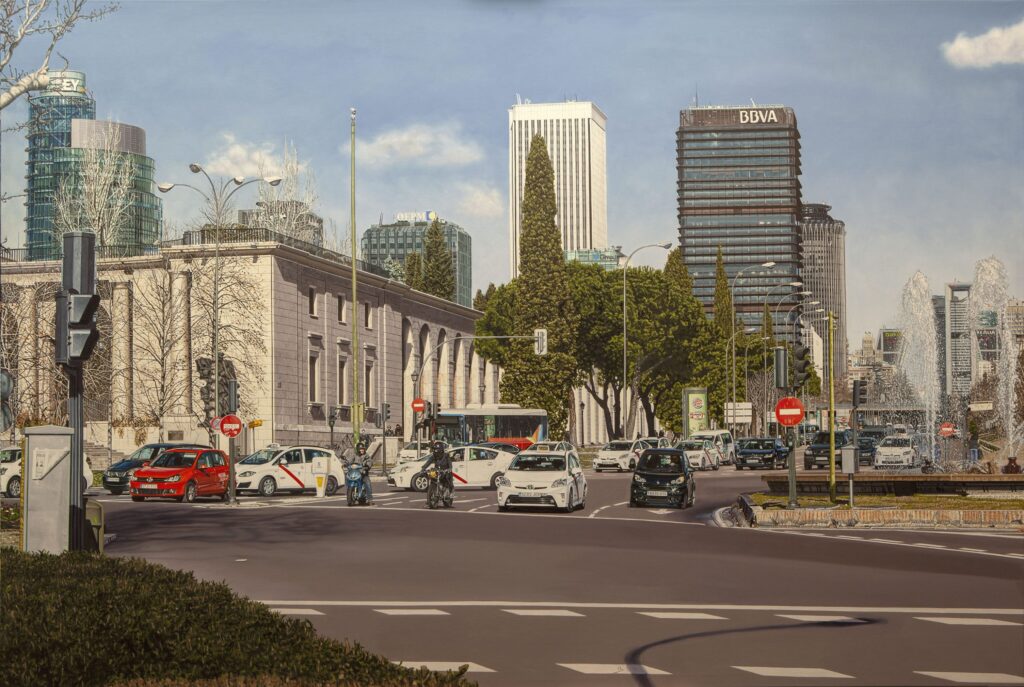 La Castellana desde Nuevos Ministerios, en óleo sobre lienzo.- Ayuntamiento de Madrid