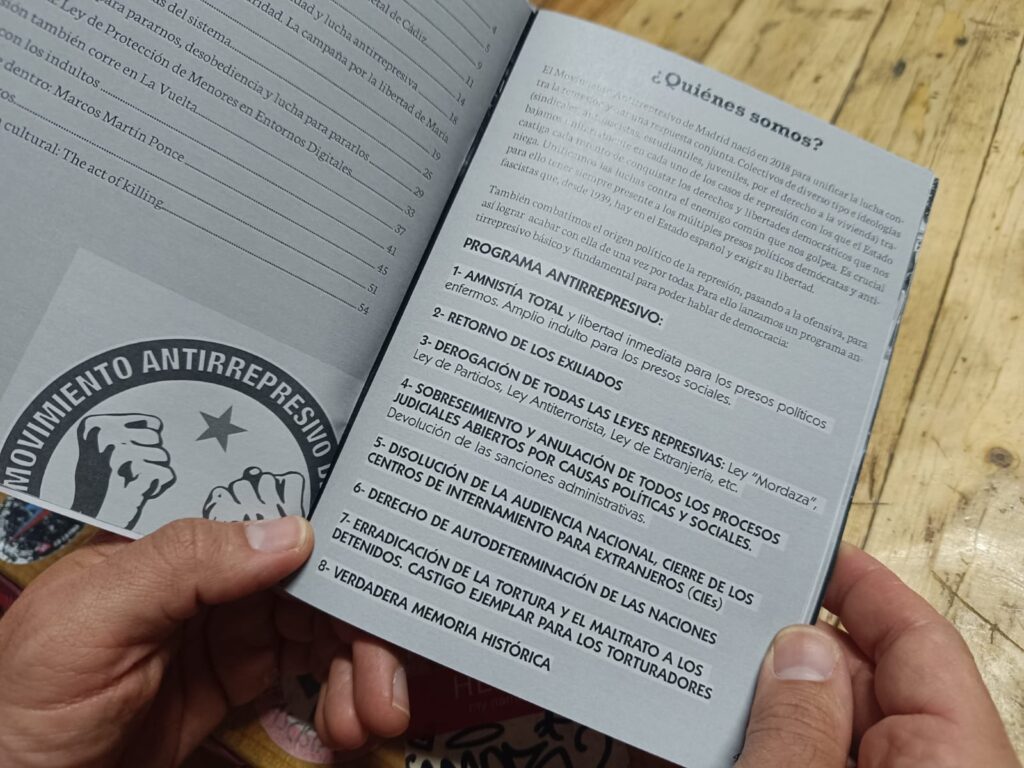 Programa del Movimiento Antirrepresivo de Madrid.- Guillermo Martínez